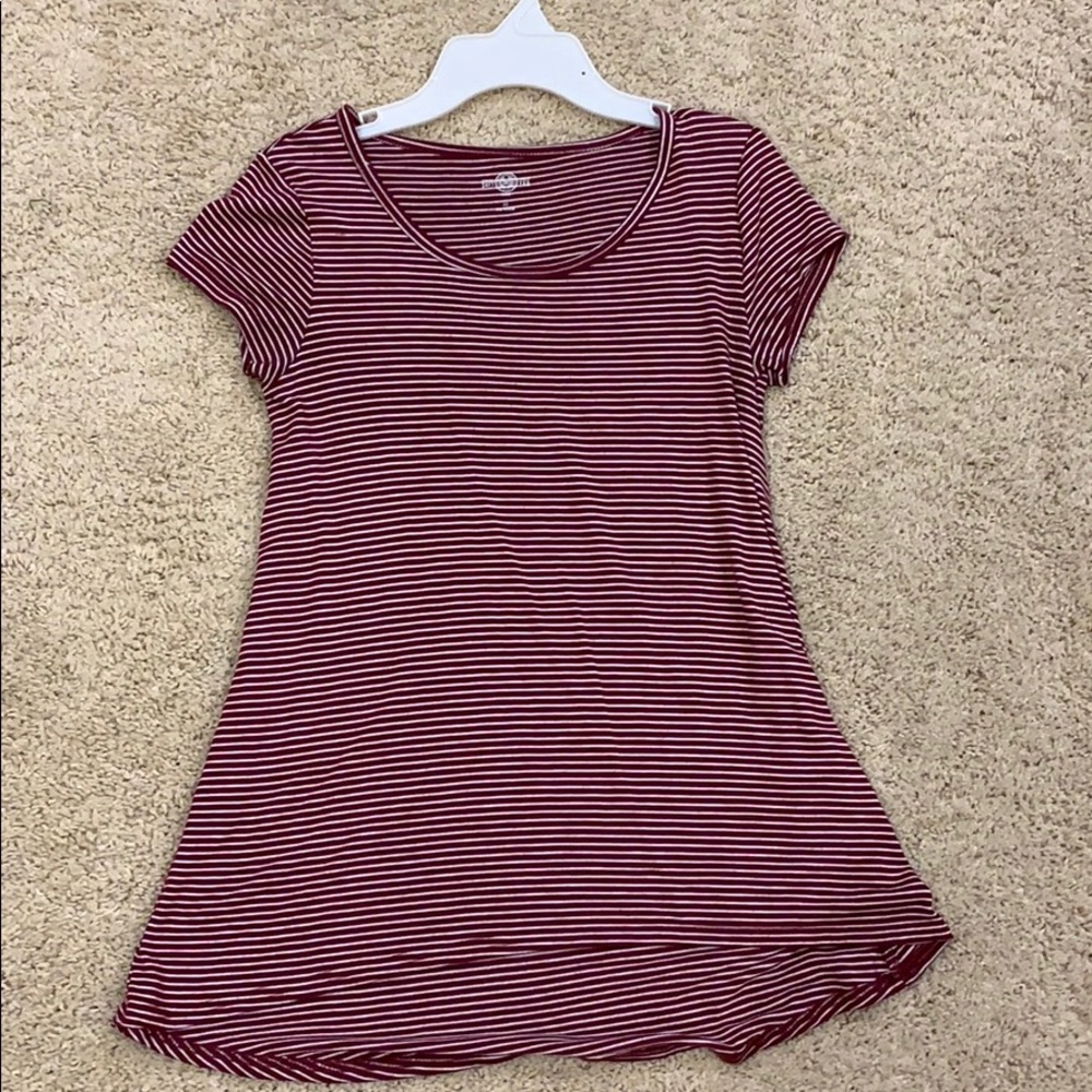 Burgundy striped shirt